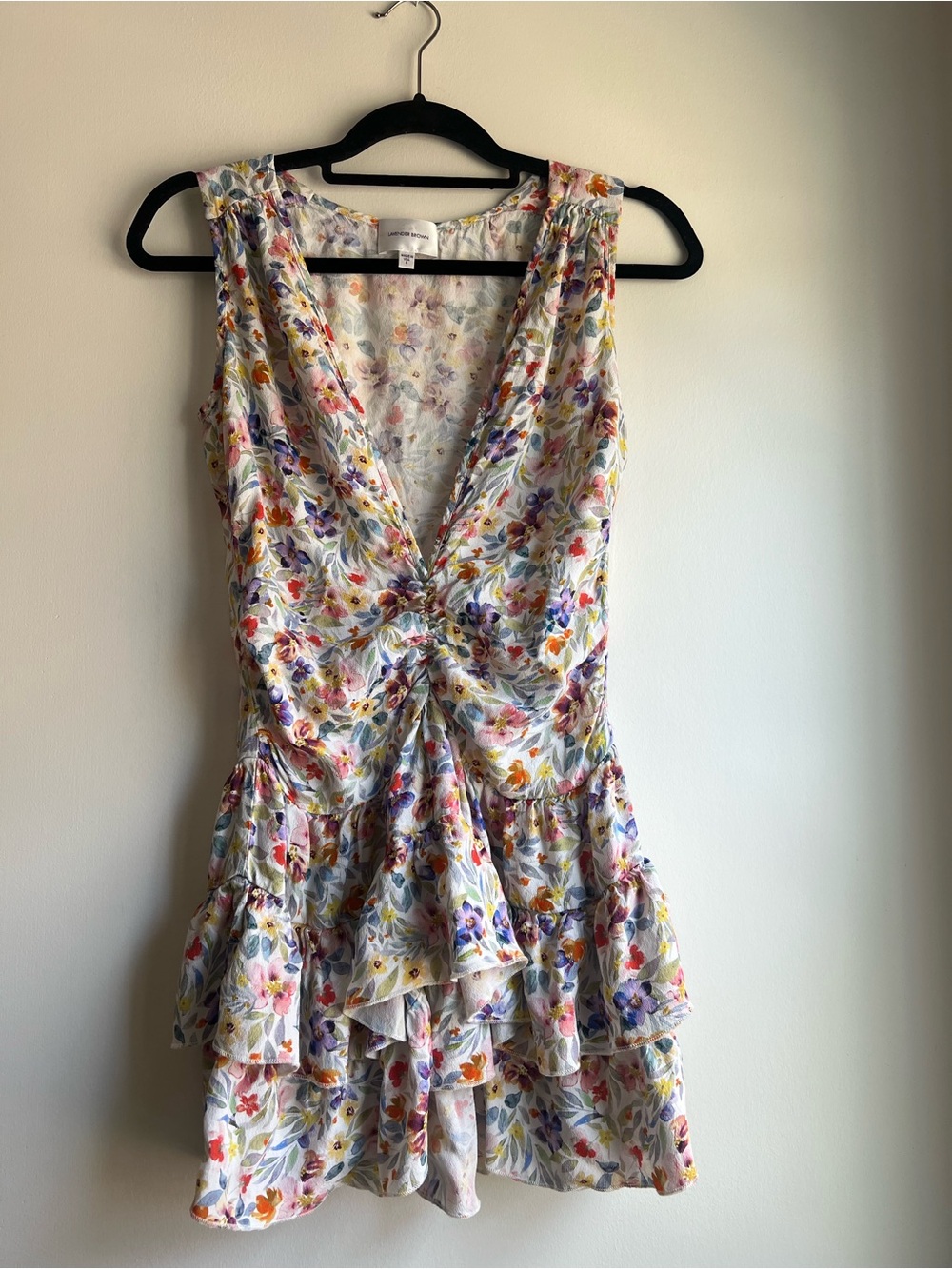 Floral V-Neck Tiered Mini Dress